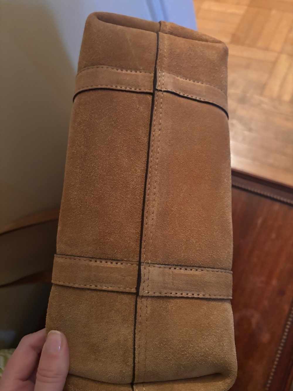Sezane suede tote bag - Picture 2 of 7